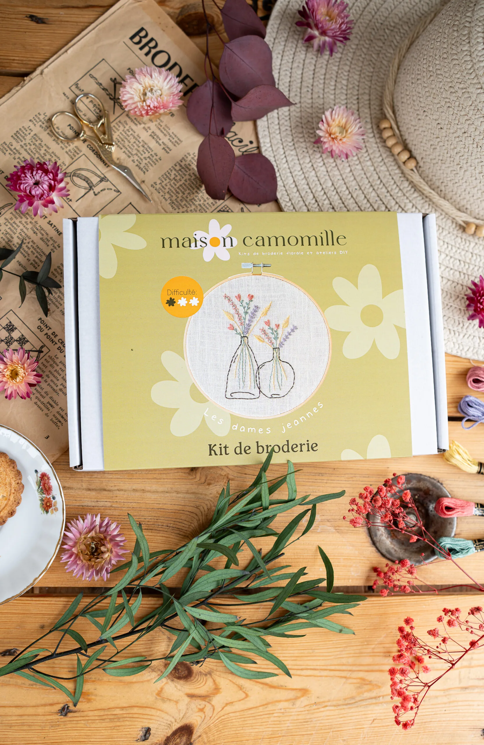 Kit de broderie fleurs débutant