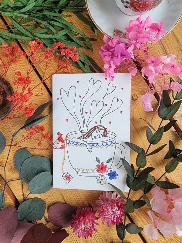 Carte à broder - La tisane – Image 2