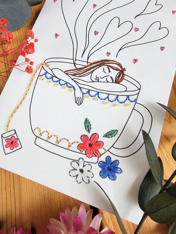 Carte à broder - La tisane – Image 4