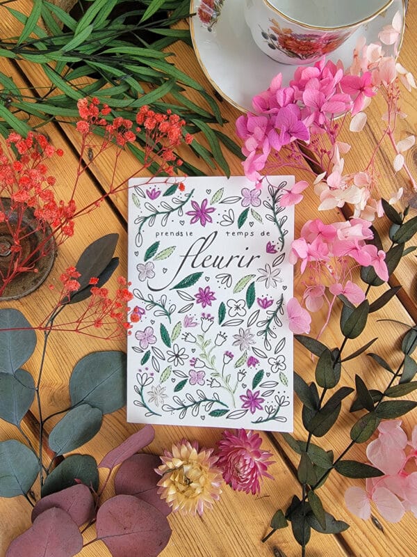 Carte à broder - Prends le temps de fleurir – Image 3
