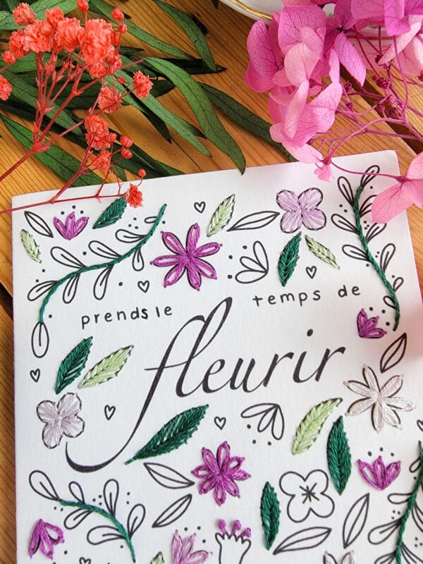 Carte à broder - Prends le temps de fleurir – Image 5