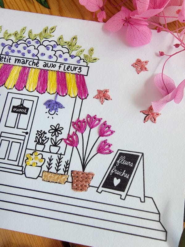 Carte à broder - Le petit marché aux fleurs – Image 5