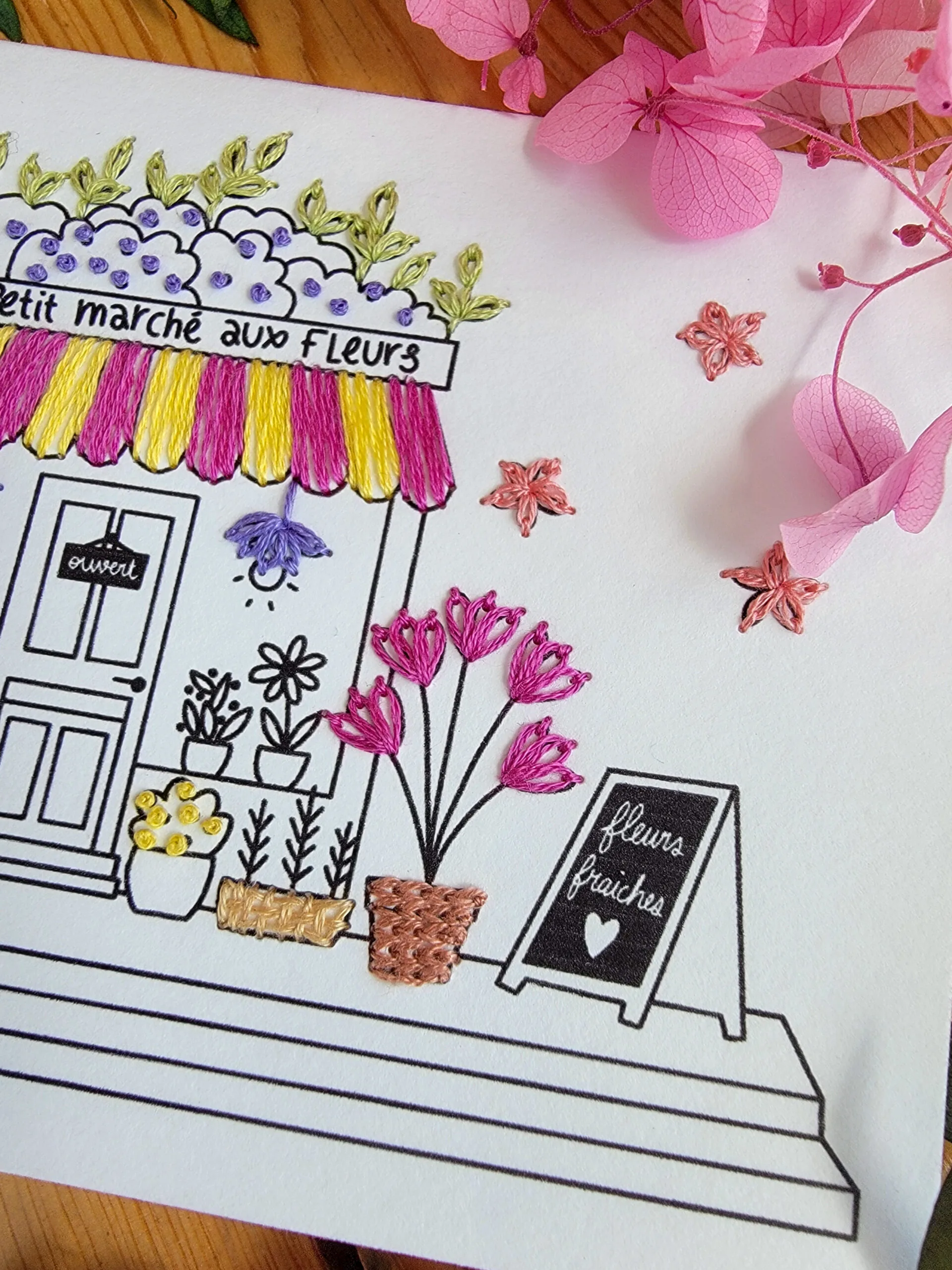 Carte à broder - Le petit marché aux fleurs – Image 5
