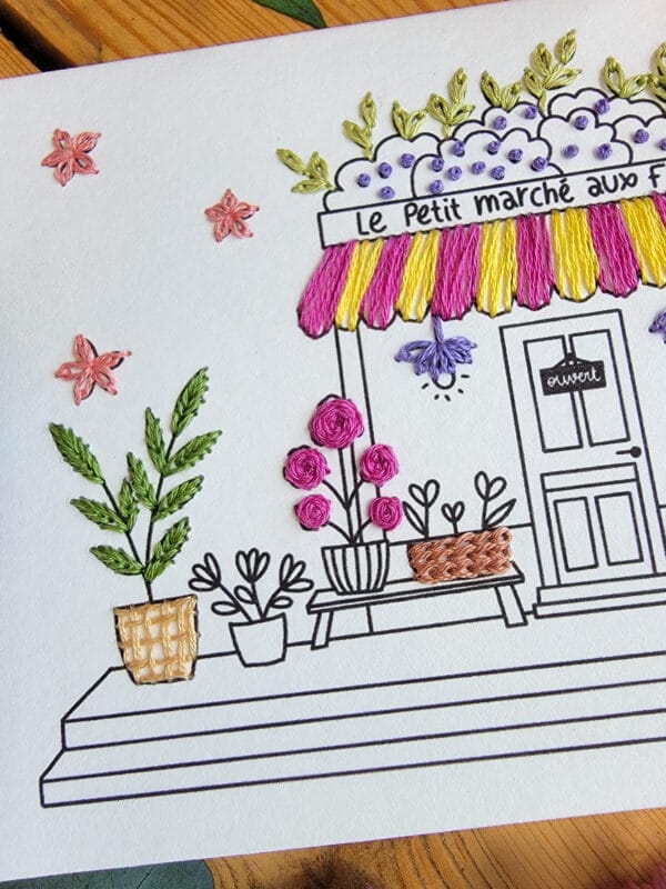 Carte à broder - Le petit marché aux fleurs – Image 4