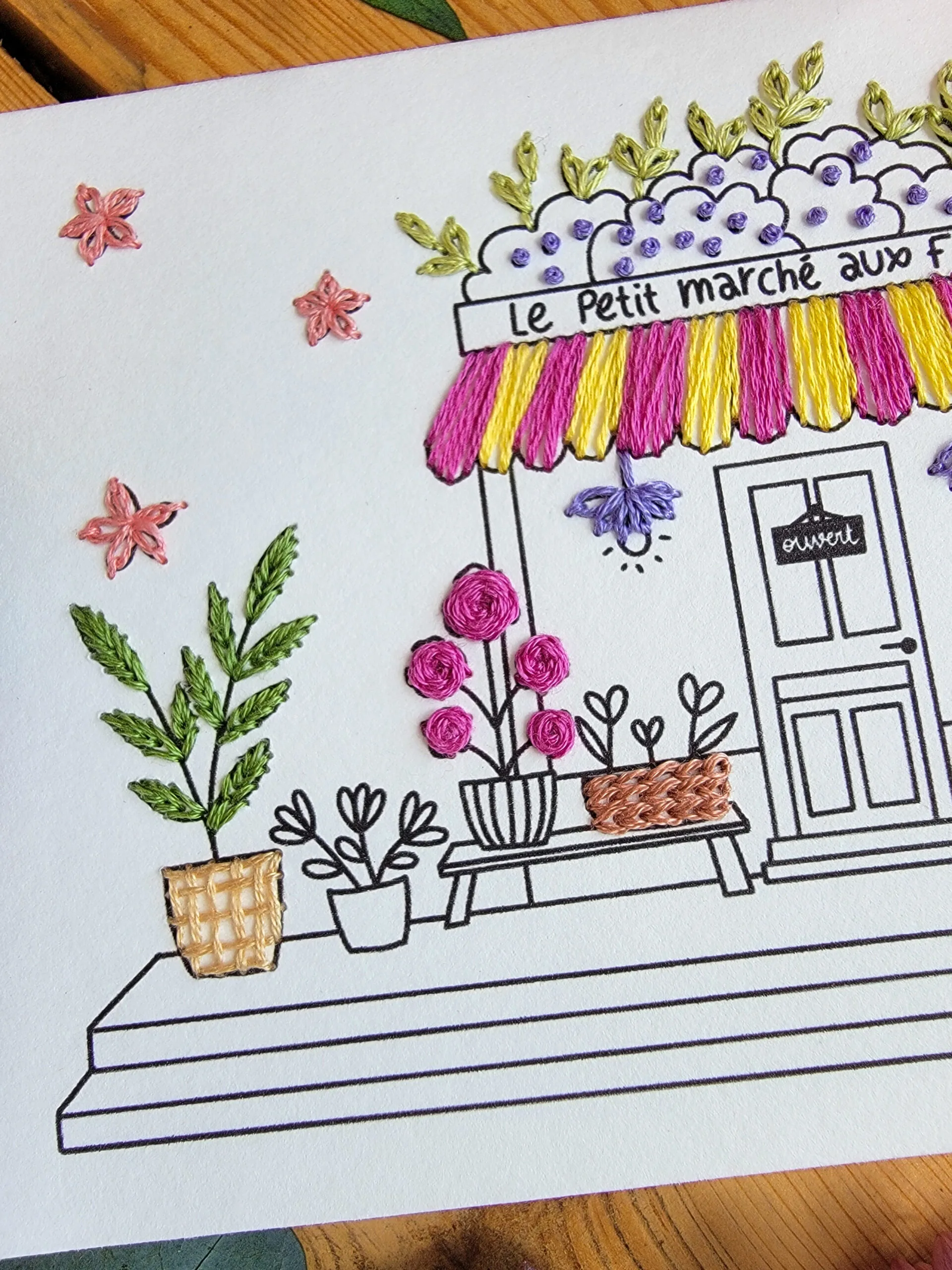 Carte à broder - Le petit marché aux fleurs – Image 4