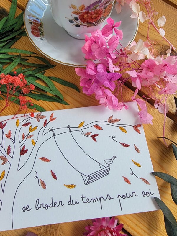 Carte à broder - Se broder du temps pour soi – Image 2