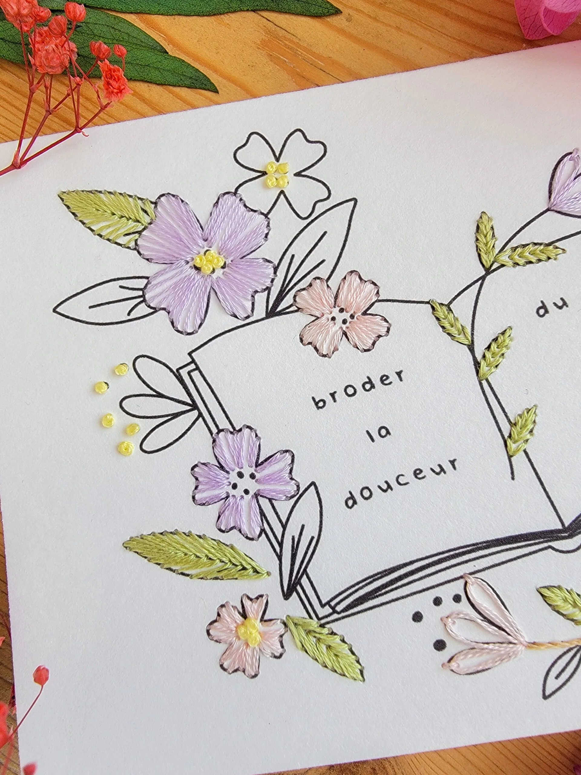 Carte à broder - Broder la douceur du temps qui passe – Image 4