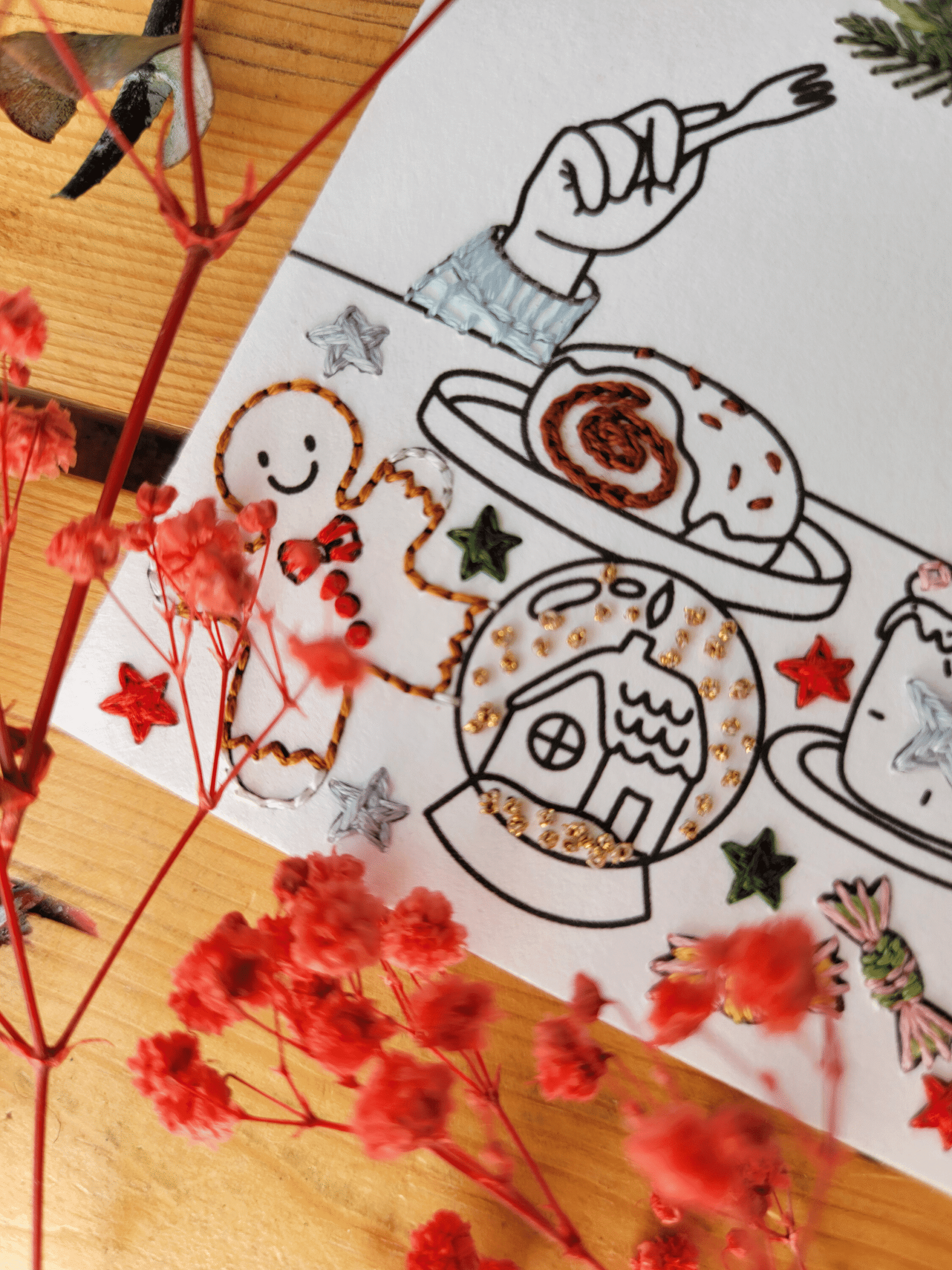 Carte à broder Noël - Goûter de Noël – Image 2