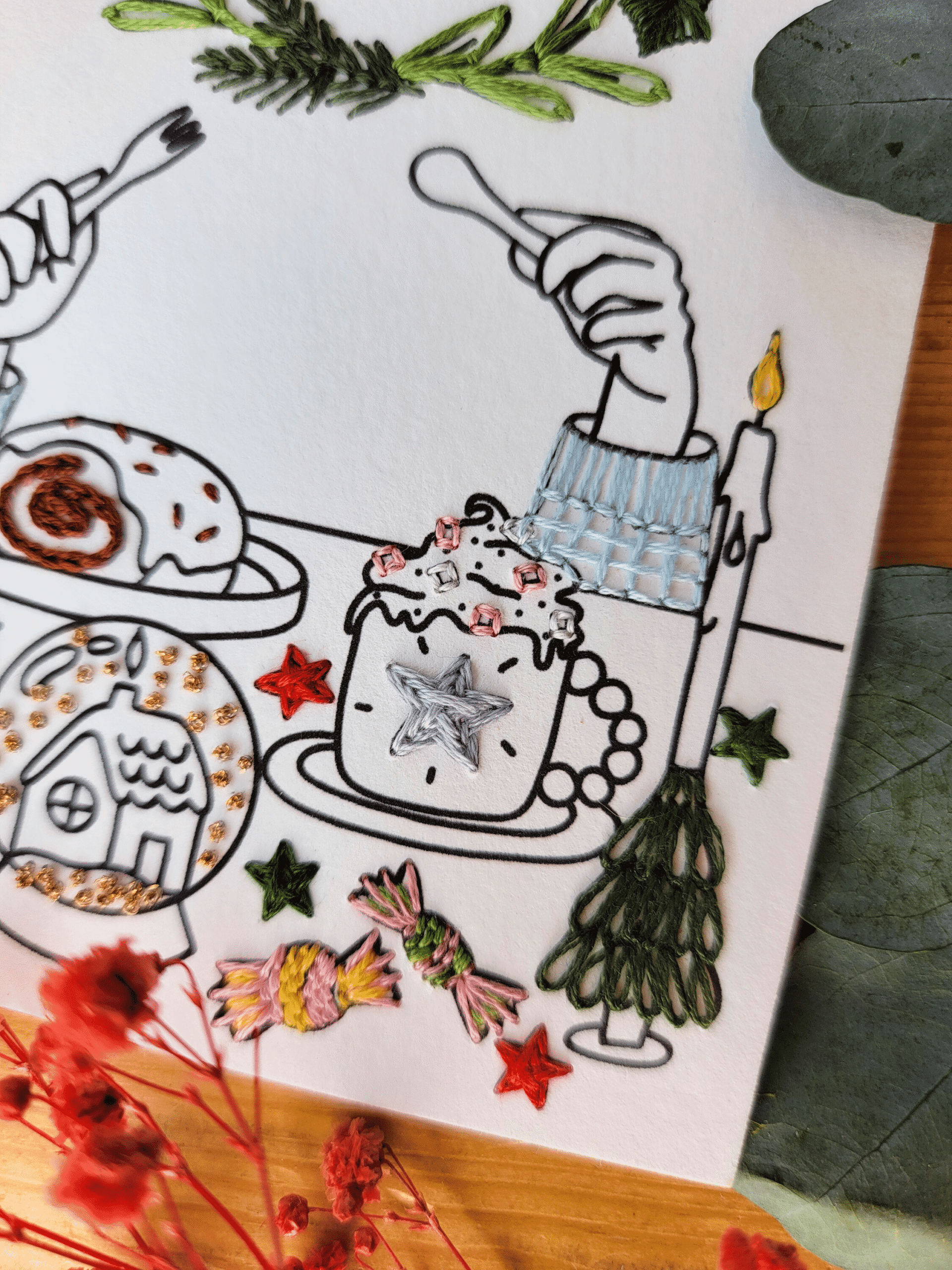 Carte à broder Noël - Goûter de Noël – Image 5