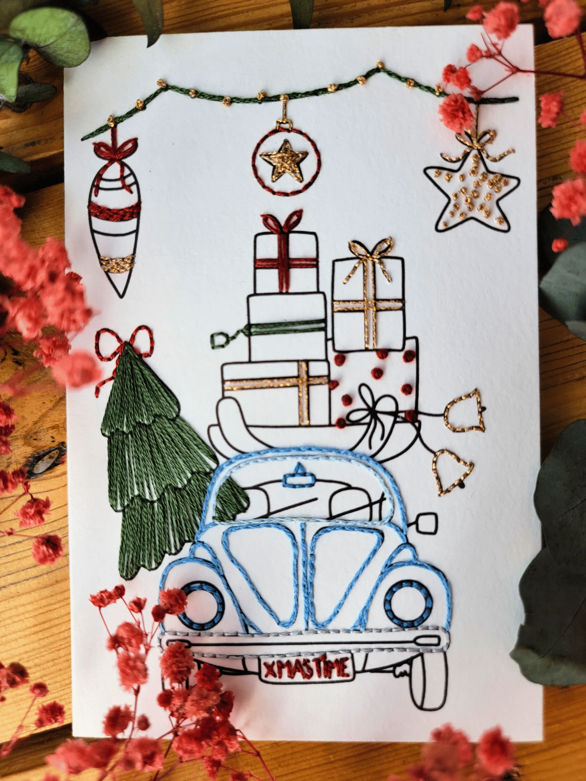 Carte à broder Noël - La tournée des cadeaux – Image 2