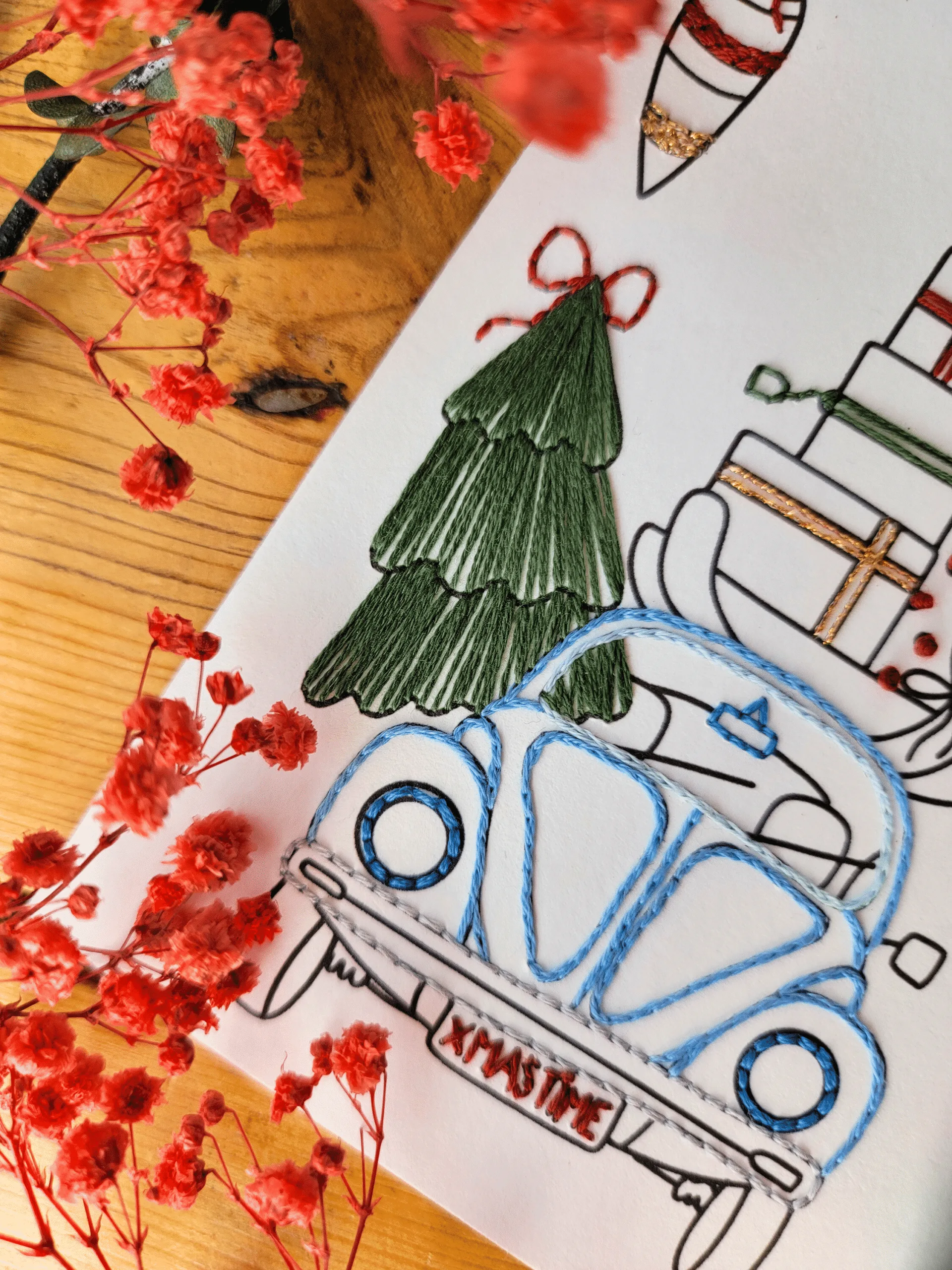 Carte à broder Noël - La tournée des cadeaux – Image 4