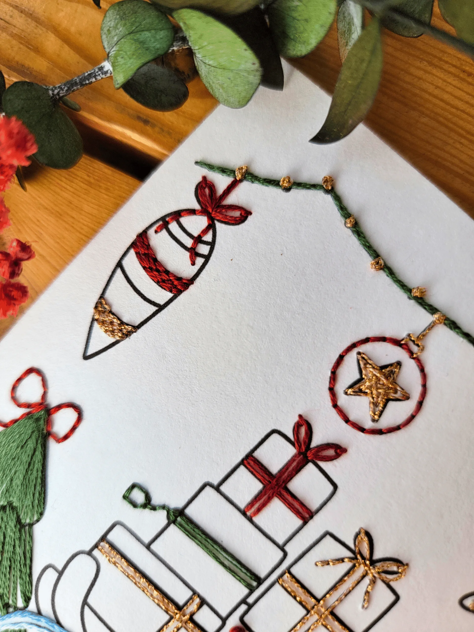 Carte à broder Noël - La tournée des cadeaux – Image 3